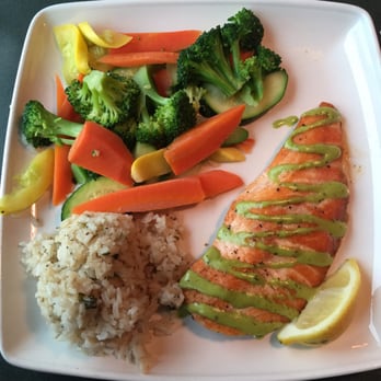 Lowell's Restaurant - Grilled salmon plate. $24. Salmon was Amazing but the rice and vegetables lacked flavor. - American Near Me - Seattle, Washington