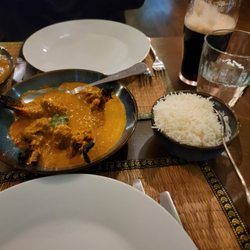 Ravi's Kitchen - Haldi chilli prawns and basmati rice