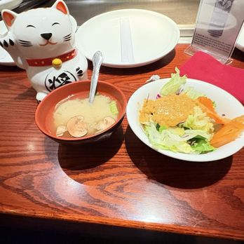 Shogun Restaurant - Organic Soybean Miso Soup along with their House Salad.... yummm!!! - Teppanyaki Near Me - Rancho Cucamonga, California Shogun Restaurant - Organic Soybean Miso Soup along with their House Salad.... yummm!!! - Teppanyaki Near Me - Rancho Cucamonga, California