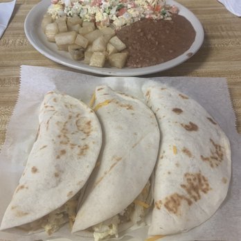 Taqueria Jalisco - a plate of quesadillas and a plate of potato salad - Mexican Near Me - San Antonio, Texas Taqueria Jalisco - a plate of quesadillas and a plate of potato salad - Mexican Near Me - San Antonio, Texas
