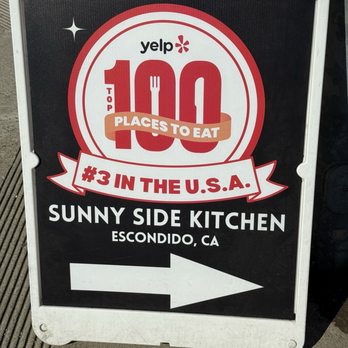 Elite Experience: Sunny Side Kitchen - Sidewalk sign - Yelp Events Near Me - Escondido, California Elite Experience: Sunny Side Kitchen - Sidewalk sign - Yelp Events Near Me - Escondido, California