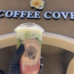 Strawberry matcha with cold foam
