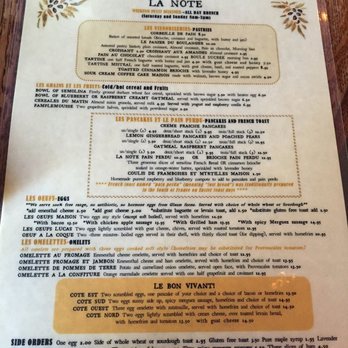 La Note - Sept 2016 Menu - French Near Me - Berkeley, California La Note - Sept 2016 Menu - French Near Me - Berkeley, California