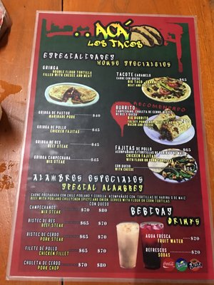 Menu photo 5 Acá Los Tacos Playa del Carmen, ROO