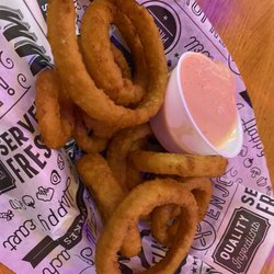 Crazee Mule Pub & Grill - Basket of Onion Rings with Aioli dipping sauce