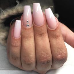 Ombré nails with gem by Tina!!!