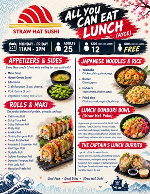 Menu photo 1 Straw Hat Sushi Frankfort, IL Menu photo 1 Straw Hat Sushi Frankfort, IL