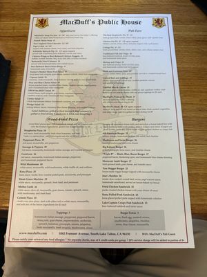 Menu photo 4 MacDuff's Pub South Lake Tahoe, CA Menu photo 4 MacDuff's Pub South Lake Tahoe, CA
