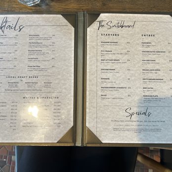 The Switchboard - Menu - Hawaiian Near Me - Oceanside, California