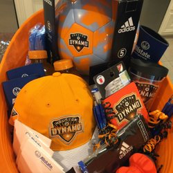 Allstate Insurance: Jennifer Butler - Houston Dynamo gift basket with an autographed soccer ball.