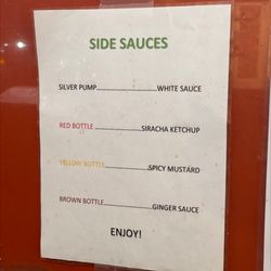 Hibachi Bistro - Sauce identification list
