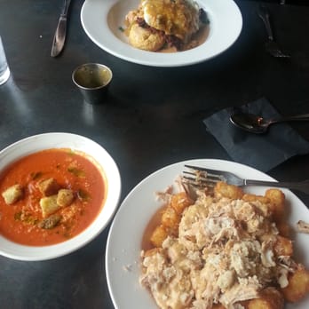 The Lobby - Chicken Fried Biscuits & Gravy and Tomato Soup & Custom Tots at The Lobby! - New American Near Me - Denver, Colorado