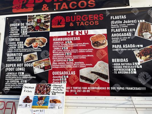 Menu photo 1 JK Burgers & Tacos Chaparral, NM