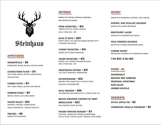 Menu photo 8 Steinhaus Marquette, MI Menu photo 8 Steinhaus Marquette, MI