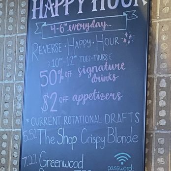 Moon Pie Pizza & Patio - Happy Hour menu board. - Bars Near Me - Phoenix, Arizona