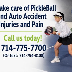 Whether it be Auto accidents, PickleBall pain, or any sports injuries, our office has a full medical team of Doctors to help!