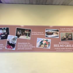 Helmi Grilli - Helmi Grillin mainos Kontulan ostoskeskuksessa.