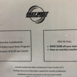 East West Martial Arts - 09/15/2026 - Teen level contract info