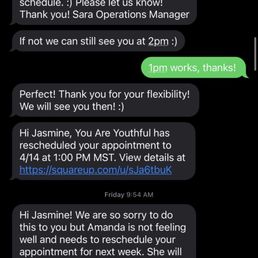 4 different instances of rescheduling by You Are Youthful