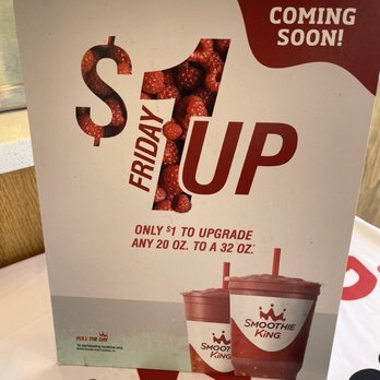 Smoothie King - a sign for a smoothie at a fast food restaurant - Juice Bars & Smoothies Near Me - Mission, Kansas