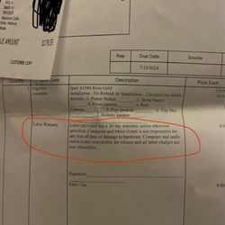 Computer & More Outlet - Receipt with details of warranty.