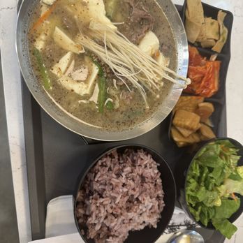 Soondol Tofu House - White perilla soft tofu soup - Barbeque Near Me - Westminster, California Soondol Tofu House - White perilla soft tofu soup - Barbeque Near Me - Westminster, California