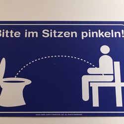 Jimmy John's - Teaching guys a new bathroom game. This sign was inside the Men's bathroom.