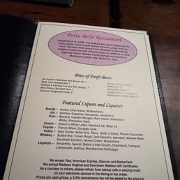 Menu shot