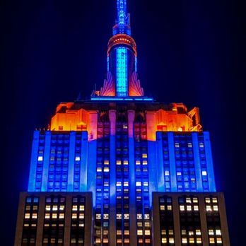Empire State Building - NY Knicks colours grace the Empire State building after winning Game #4!- 6/11/2026 - Landmarks & Historical Buildings Near Me - New York, New York Empire State Building - NY Knicks colours grace the Empire State building after winning Game #4!- 6/11/2026 - Landmarks & Historical Buildings Near Me - New York, New York