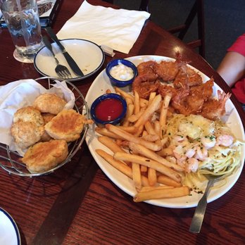 Red Lobster - Their amazing biscuits and "make your own" combo, the portion/plate was huge!! Coconut shrimp, shrimp linguine and fries. - Seafood Near Me - Mississauga, Ontario Red Lobster - Their amazing biscuits and "make your own" combo, the portion/plate was huge!! Coconut shrimp, shrimp linguine and fries. - Seafood Near Me - Mississauga, Ontario