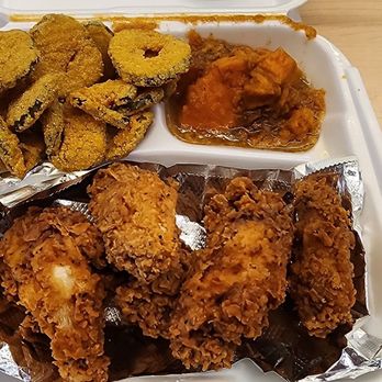 We In The Kitchen - Wings w/ fried pickles and yams - Barbeque Near Me We In The Kitchen - Wings w/ fried pickles and yams - Barbeque Near Me