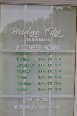 Menu photo 6 Bridge City Snowballs Bridge City, LA