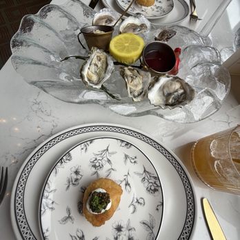 Adalina Prime - House Made Chicken Nuggets  caviar bite and 1/2 dozen oysters - Steakhouses Near Me - Chicago, Illinois