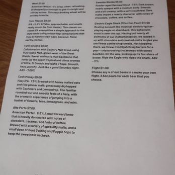 Alter Brewing + Kitchen - Beer menu, circa Feb 2023. - Brewpubs Near Me - Oak Brook, Illinois