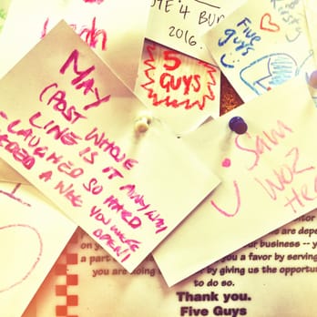 Five Guys - Fun little notice board - Burgers Near Me - London, XGL Five Guys - Fun little notice board - Burgers Near Me - London, XGL