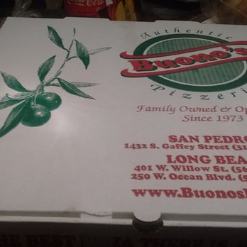 Buono's Pizzeria - The box. - Pizza Near Me - Long Beach, California