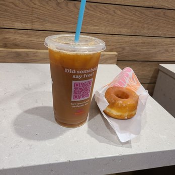 Dunkin' - ice coffee and glazed doughnut - Donuts Near Me - Aiea, Hawaii Dunkin' - ice coffee and glazed doughnut - Donuts Near Me - Aiea, Hawaii