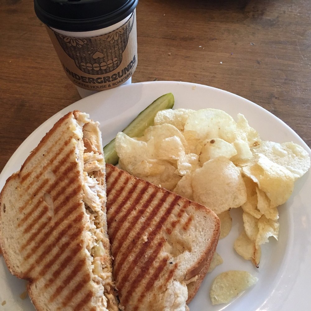 Undergrounds Coffee House and Roastery - The Teddy Roosevelt - pulled chicken, honey coleslaw, hot sauce, goat cheese, and Teddy Grahams. That last one is not a typo! - Coffee Roasteries Near Me - Buffalo, New York Undergrounds Coffee House and Roastery - The Teddy Roosevelt - pulled chicken, honey coleslaw, hot sauce, goat cheese, and Teddy Grahams. That last one is not a typo! - Coffee Roasteries Near Me - Buffalo, New York