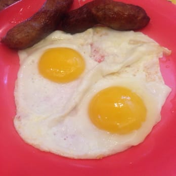 Polly's Pies - Sunny side up eggs with sausage - American Near Me - Norco, California Polly's Pies - Sunny side up eggs with sausage - American Near Me - Norco, California