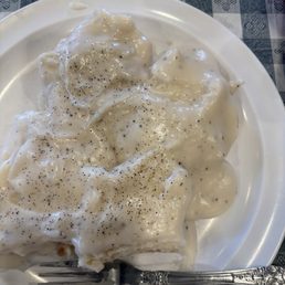 Biscuits and gravy are delicious!