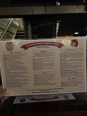 Menu photo 7 Richmond Republic Draught House San Francisco, CA