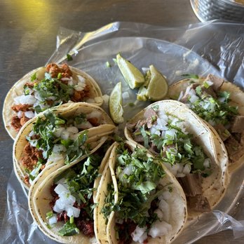 Tacos El Metate - Plate of Al Pastor, Chorizo. and Lengua - Tacos Near Me - Denver, Colorado