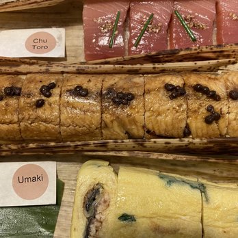 KUSAKABE - Top: zuke-chutoro Middle: bincho-tan charcoaled grill unagi Bottom: umaki with shimanto-gawa unagi - Sushi Bars Near Me - San Francisco, California KUSAKABE - Top: zuke-chutoro Middle: bincho-tan charcoaled grill unagi Bottom: umaki with shimanto-gawa unagi - Sushi Bars Near Me - San Francisco, California