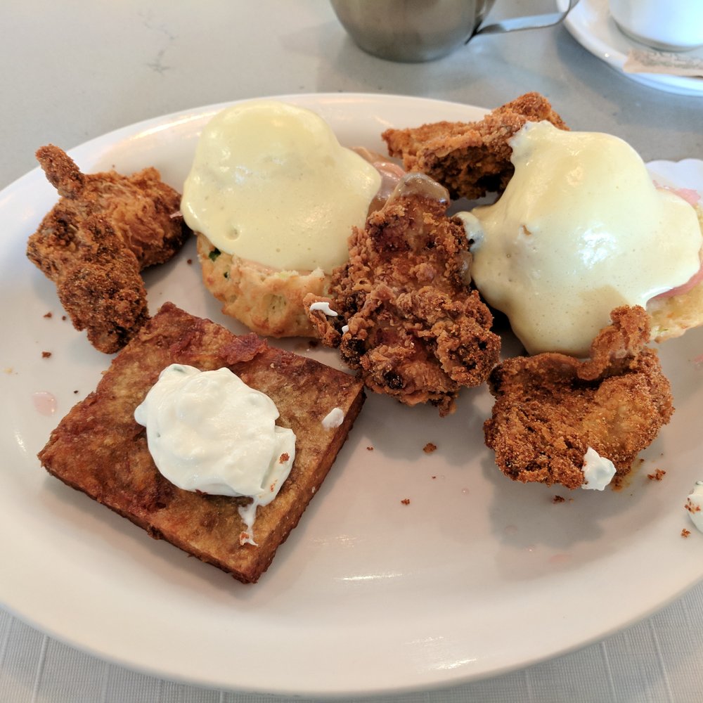 Fable Diner - Eggs benny with fried chicken and rosti - Diners Near Me - Vancouver, British Columbia Fable Diner - Eggs benny with fried chicken and rosti - Diners Near Me - Vancouver, British Columbia