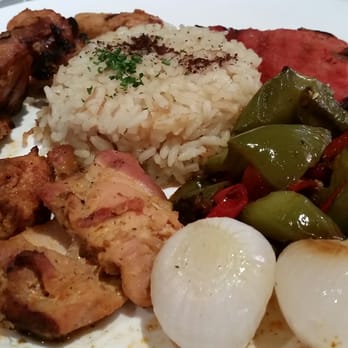 Cafe Santorini - Chicken Kabob made with dark meat. Boo! - Italian Near Me - Pasadena, California