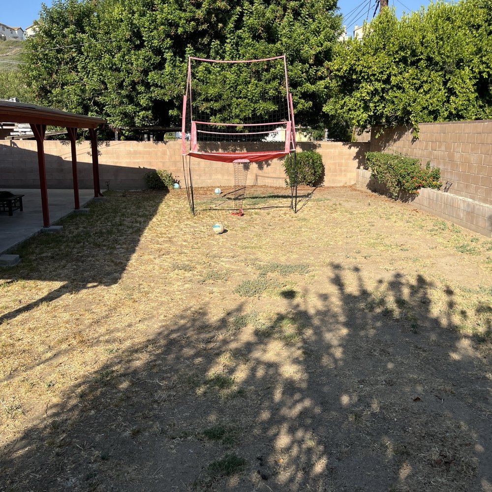 Elite Lawn Design - Backyard pre-demo. Dead grass, weeds everywhere, and uneven soil. Patio was also not level with the rest of the yard. - Landscaping Near Me Elite Lawn Design - Backyard pre-demo. Dead grass, weeds everywhere, and uneven soil. Patio was also not level with the rest of the yard. - Landscaping Near Me