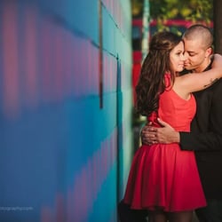 Rock Paper Scissors Salon - In nearly 90 degree humid weather, Ashleigh was still able to make my hair look beautiful for our engagement photos!