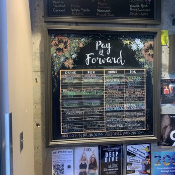 Sir Walter Coffee - My favorite part; the "pay it forward" wall - Coffee & Tea Near Me - Raleigh, North Carolina Sir Walter Coffee - My favorite part; the "pay it forward" wall - Coffee & Tea Near Me - Raleigh, North Carolina