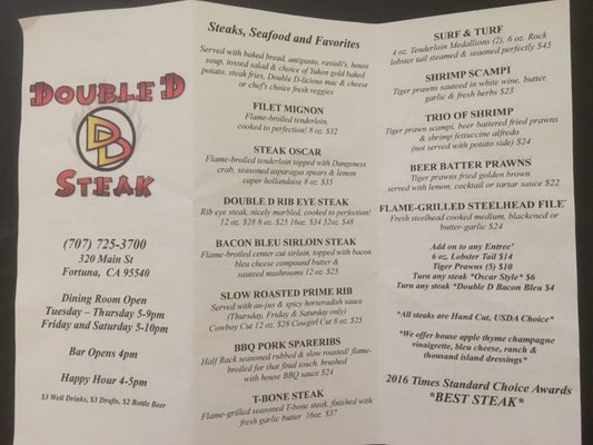 Menu photo 8 Double D Steak Fortuna, CA