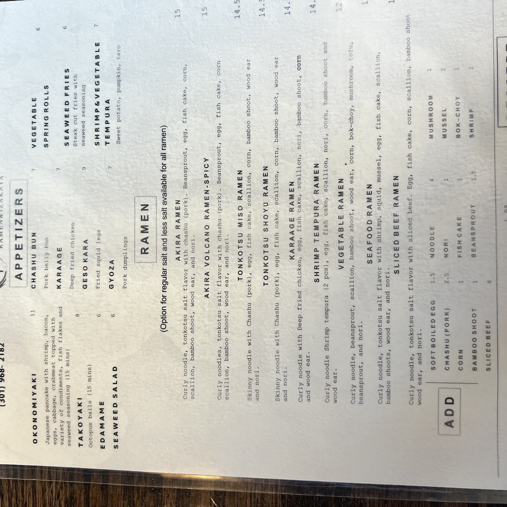 Akira Ramen - Ramen Near Me - Gambrills, Maryland